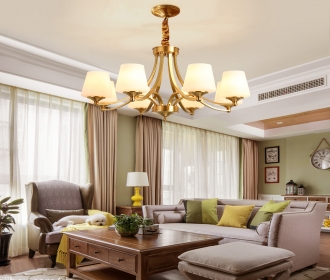 美式吊灯欧式客厅灯全铜灯创意个性卧室现代简约餐厅吊灯大厅灯具