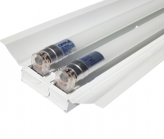 欧普LED灯管T8日光灯1.2米双端长条双管带罩支架16.5W全套24W高亮
